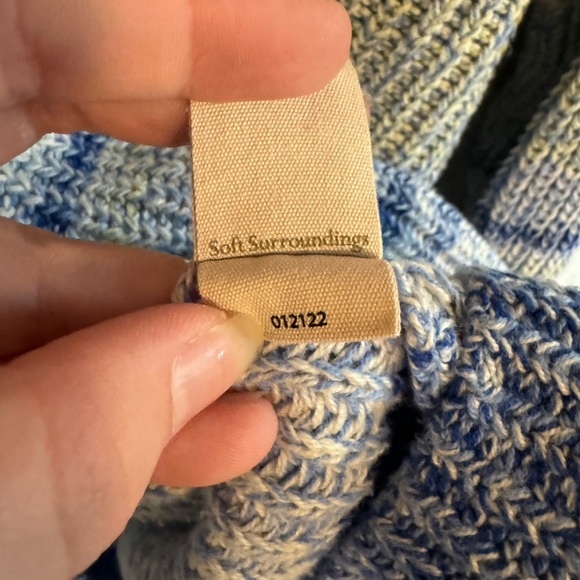 ⭐️3for10⭐️ Soft Surroundings Karlie Knit Sweater Striped Women’s Medium 6 8 l - Picture 6 of 11